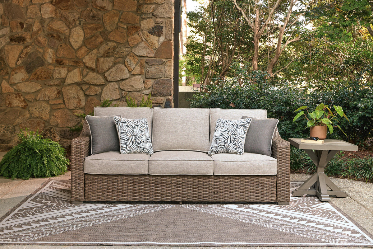 Laguna Heights Outdoor Sofa and 2 Chairs with Coffee Table