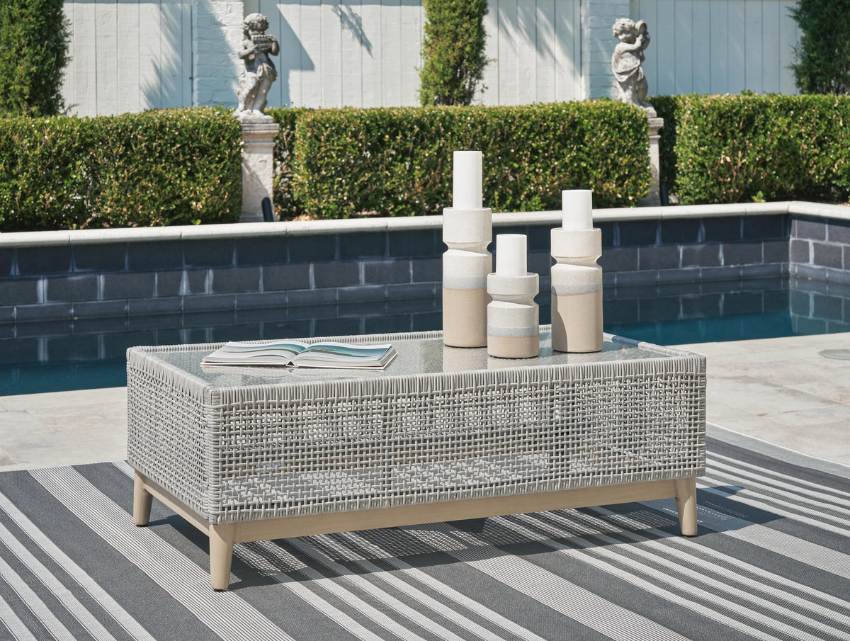 Seton Creek Outdoor Sofa and Loveseat with Coffee Table