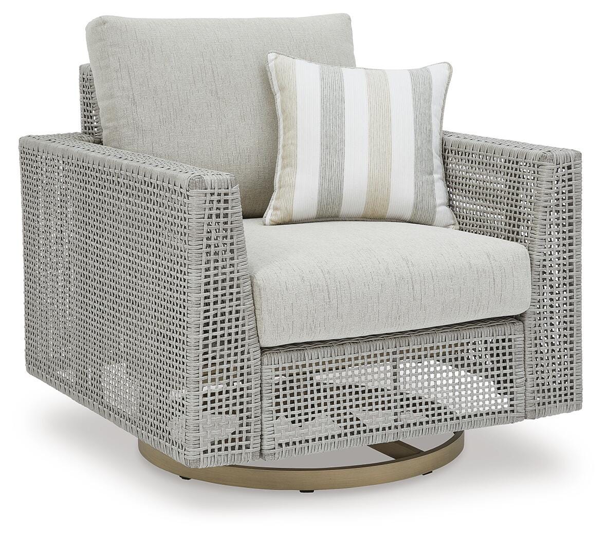 Seton Creek Outdoor Sofa and 2 Chairs with Coffee Table