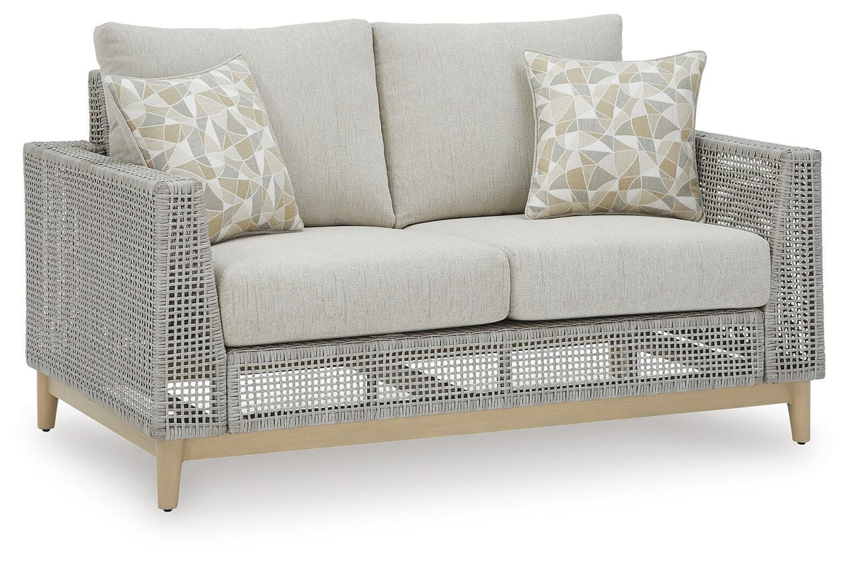 Seton Creek Outdoor Sofa and Loveseat with Coffee Table