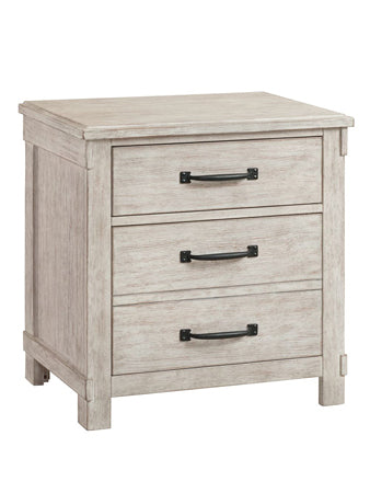 Scott White Nightstand with USB