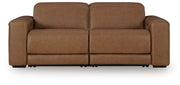 Magic Man 2-Piece Power Reclining Sectional Loveseat Leather