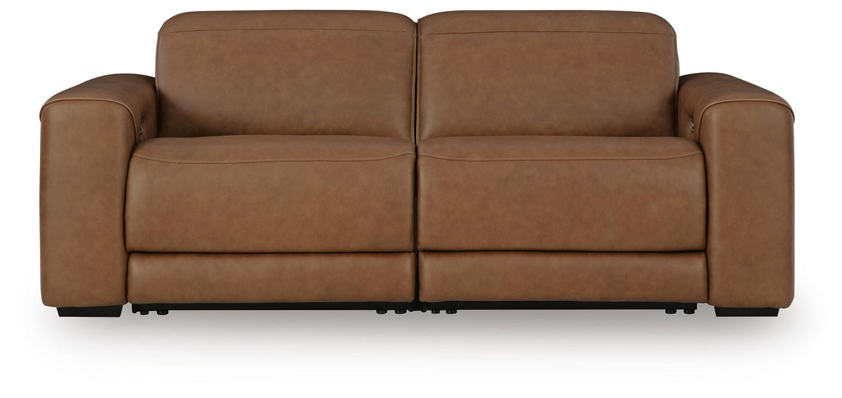 Magic Man 2-Piece Power Reclining Sectional Loveseat Leather