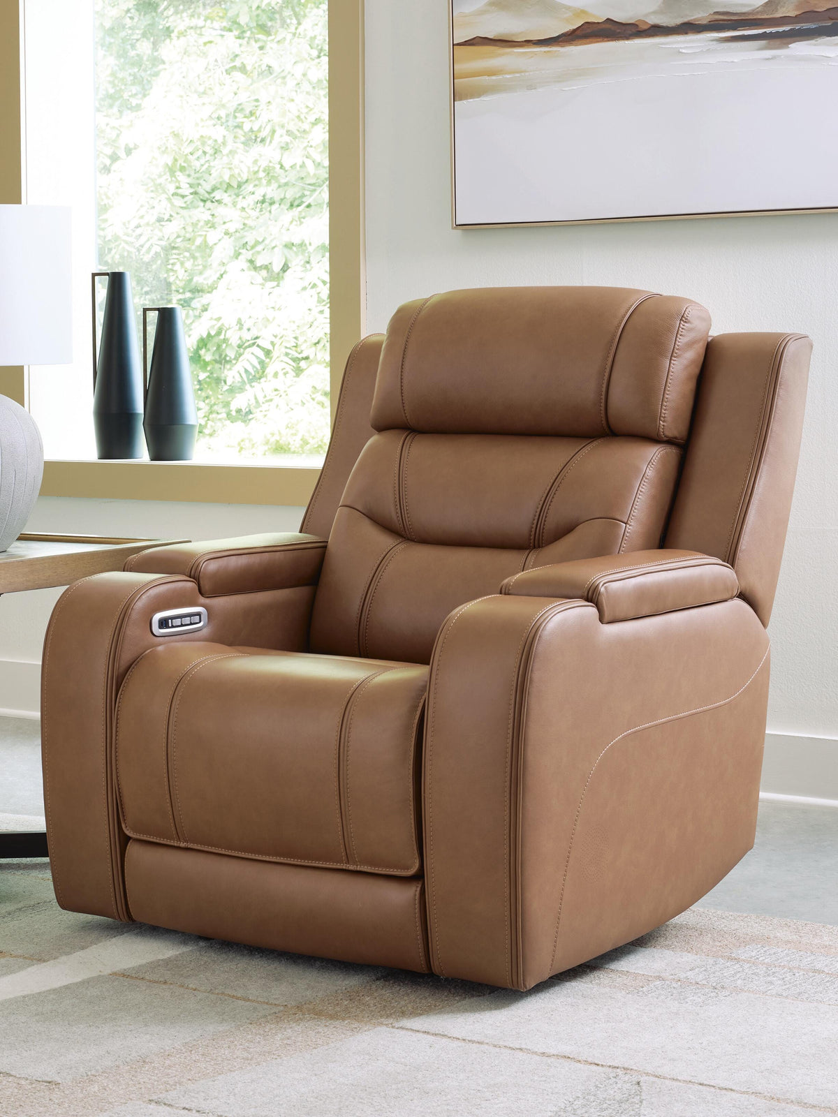 Knightington Power Recliner w/Audio Seating Leather