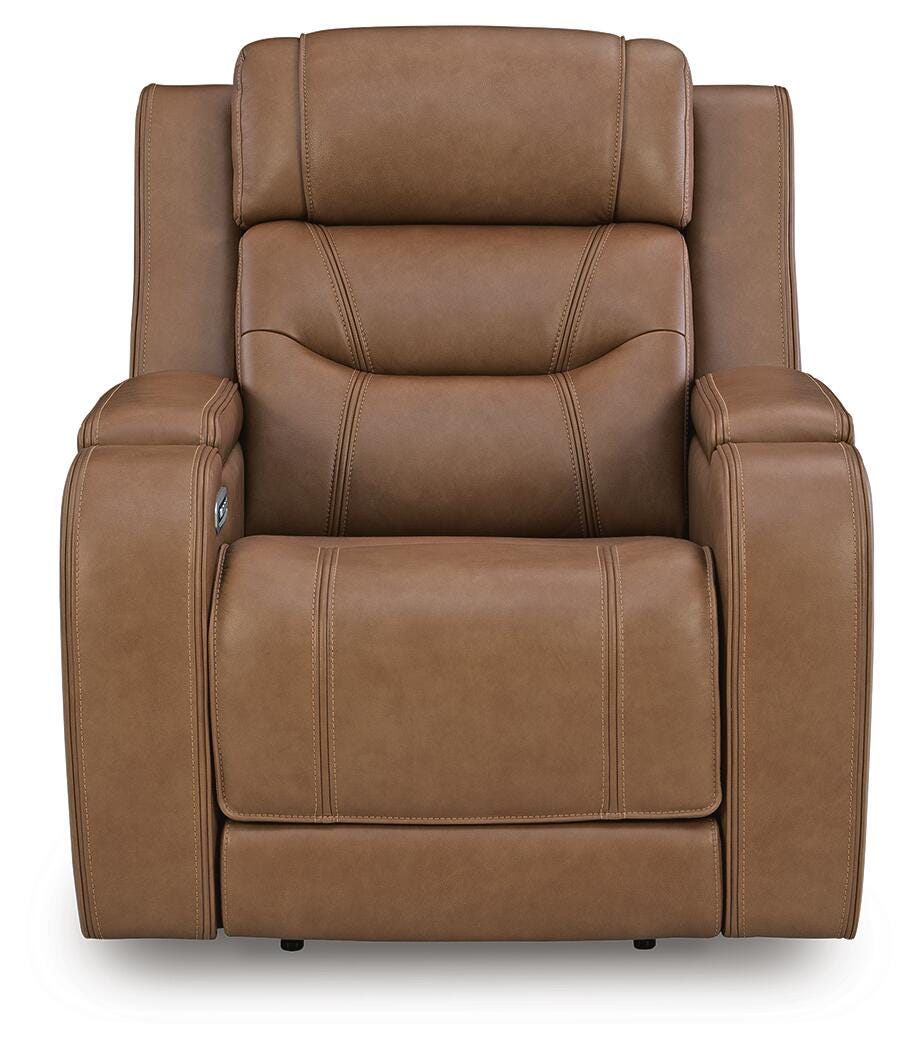 Knightington Power Recliner w/Audio Seating Leather