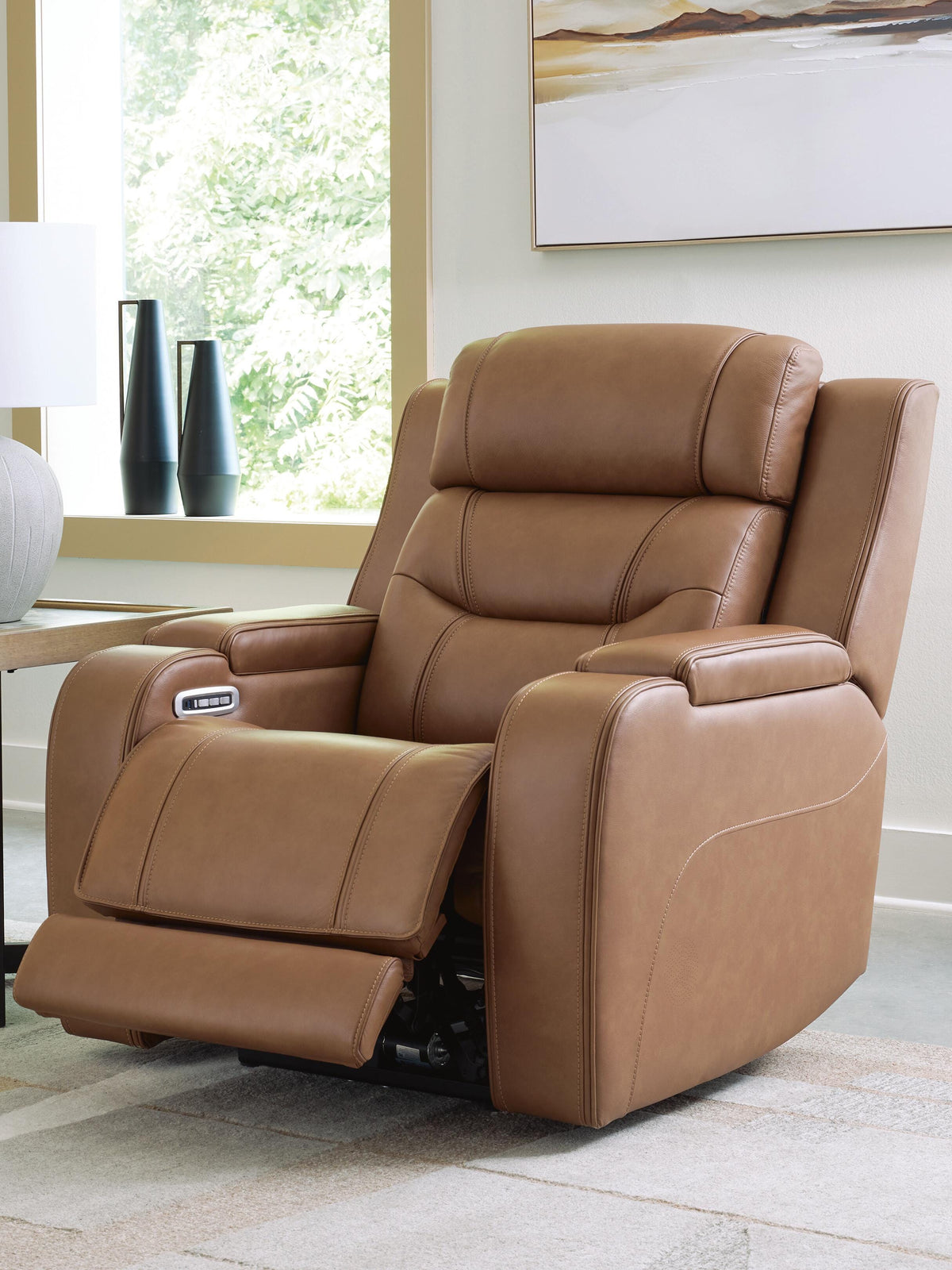 Knightington Power Recliner w/Audio Seating Leather