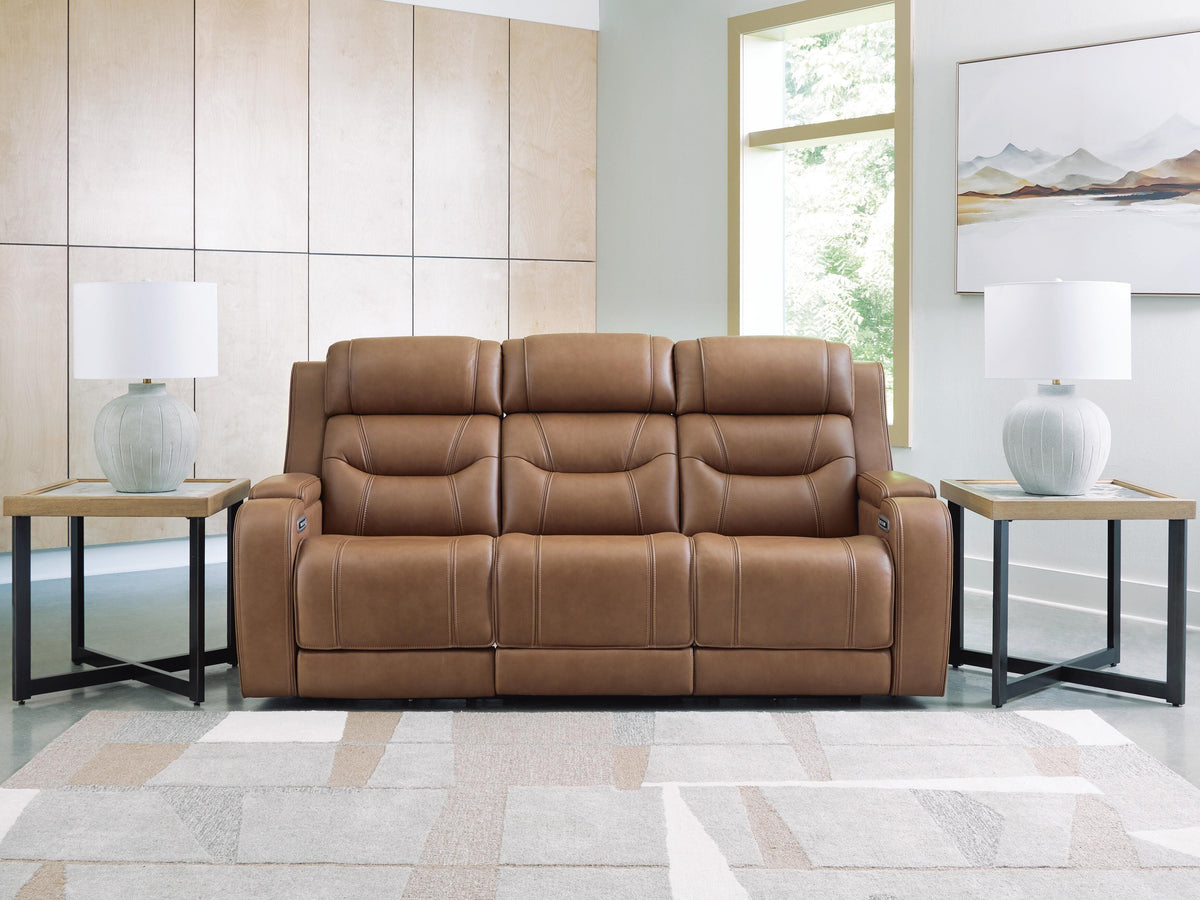 Knightington PWR REC Sofa w/Audio Seating Leather