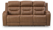 Knightington PWR REC Sofa w/Audio Seating Leather