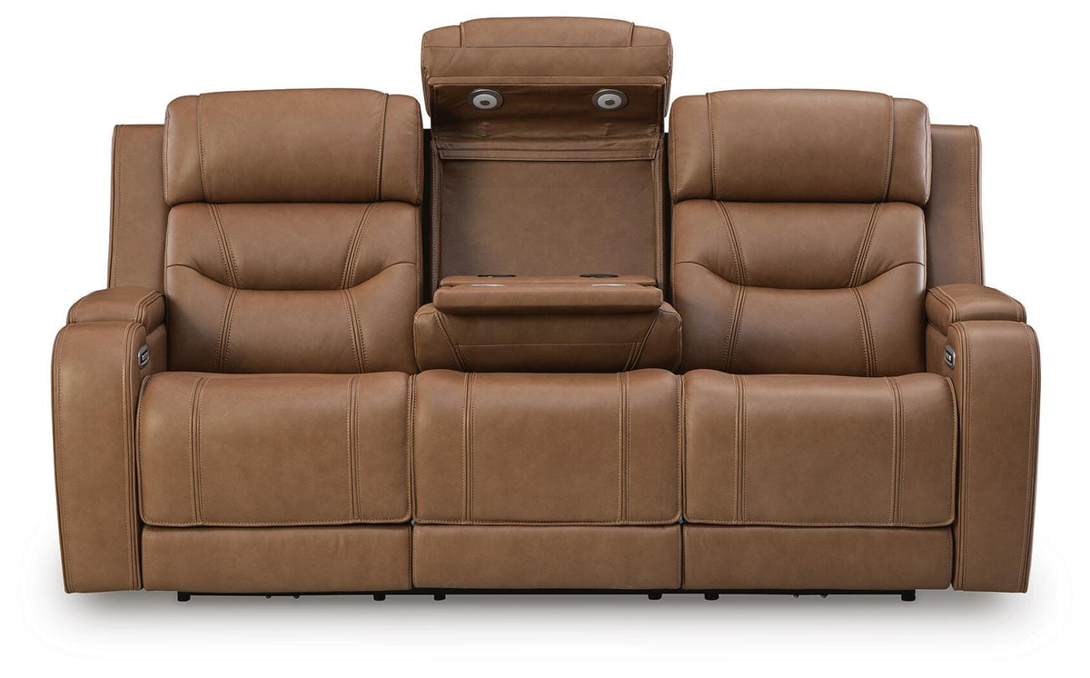 Knightington PWR REC Sofa w/Audio Seating Leather