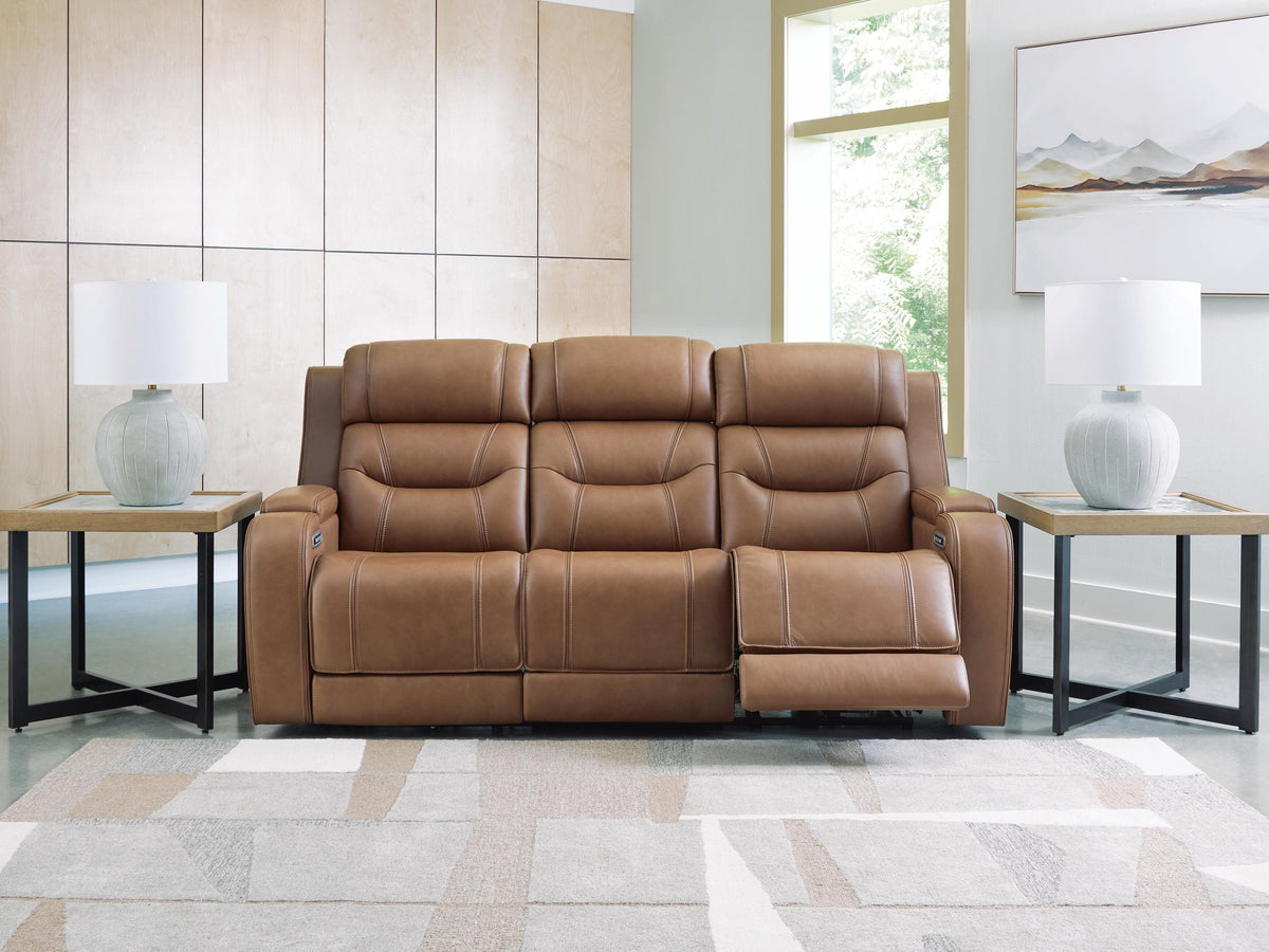 Knightington PWR REC Sofa w/Audio Seating Leather