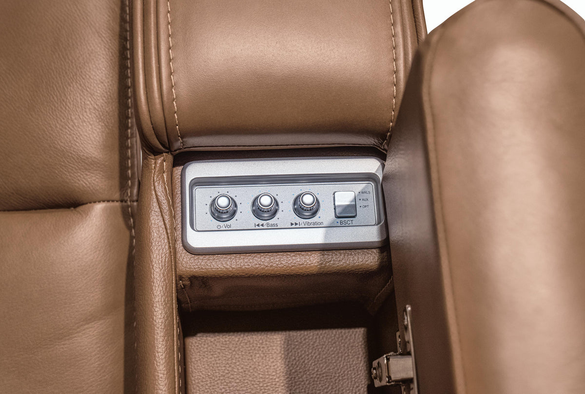 Knightington Power Recliner w/Audio Seating Leather