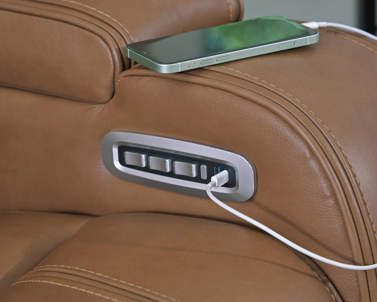 Knightington PWR REC Sofa w/Audio Seating Leather