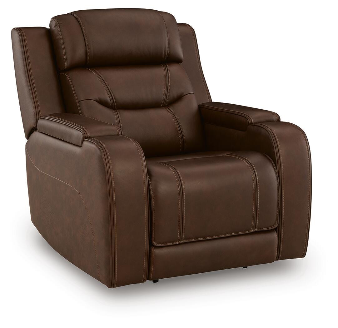 Knightington Power Recliner w/Audio Seating Leather