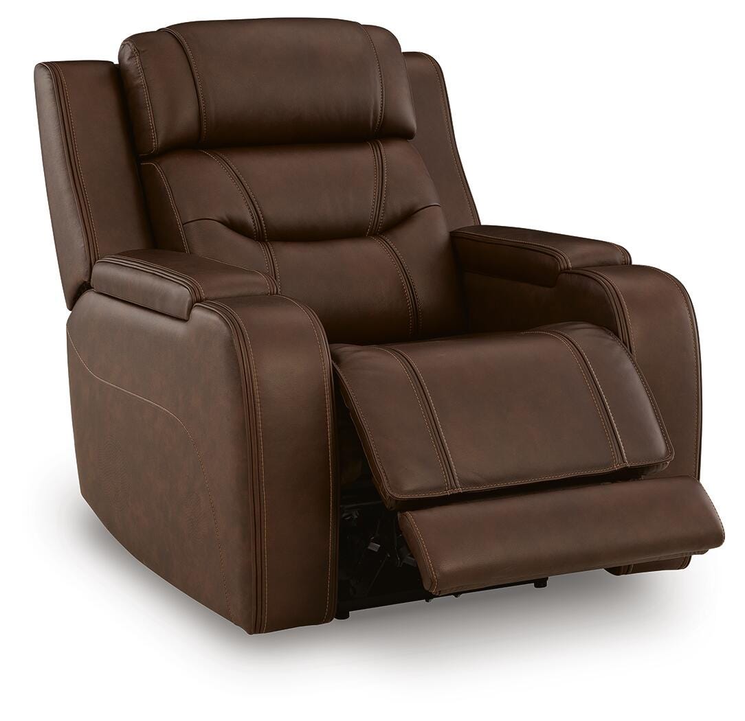 Knightington Power Recliner w/Audio Seating Leather