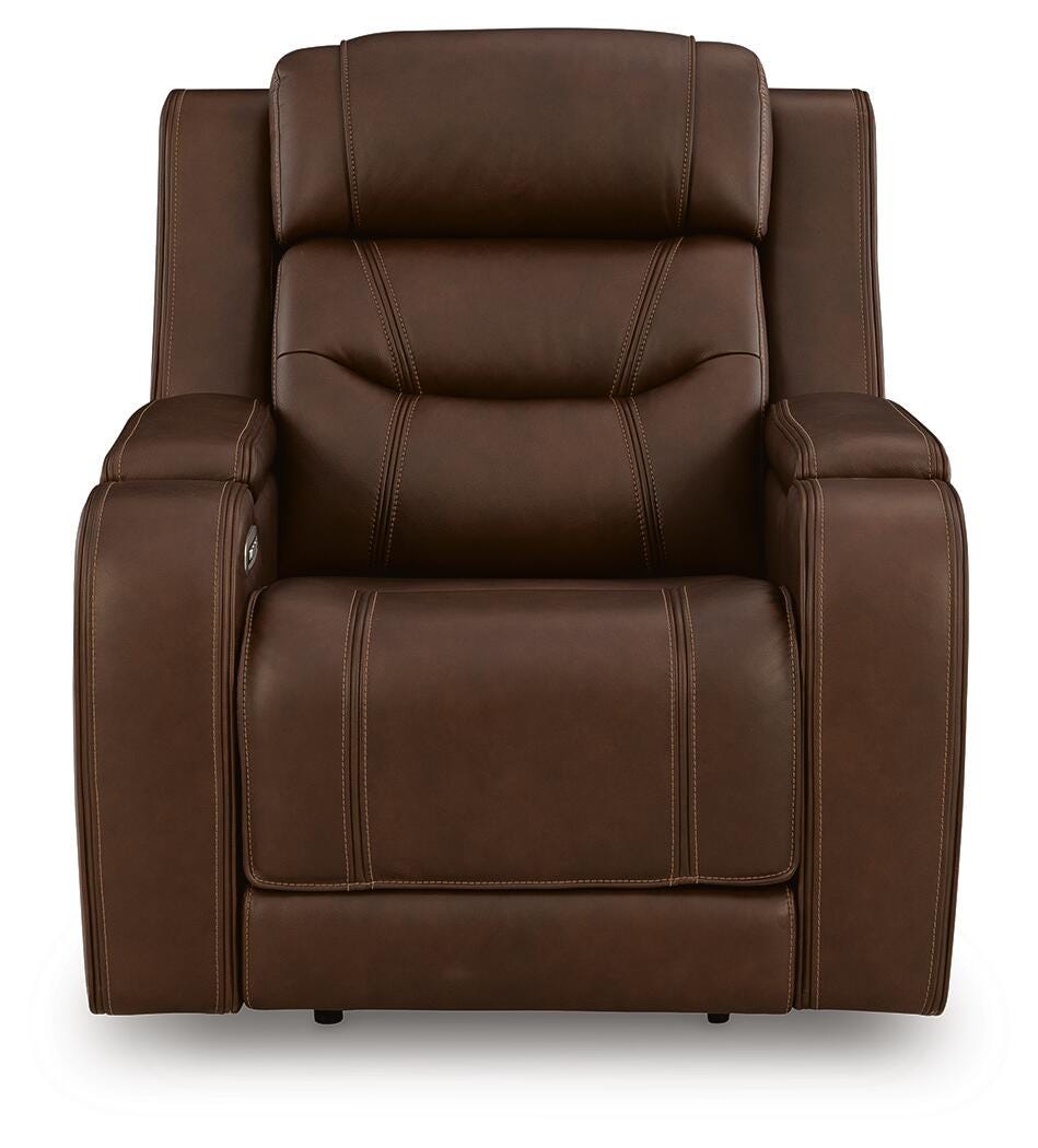 Knightington Power Recliner w/Audio Seating Leather