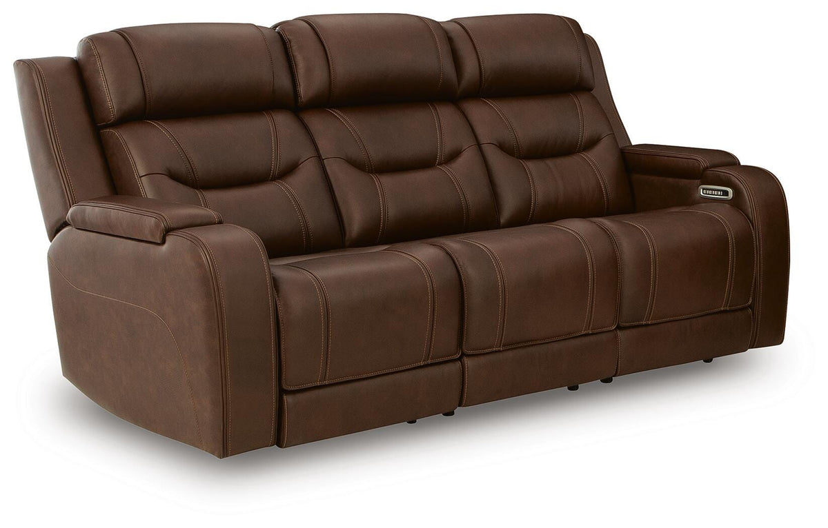 Knightington PWR REC Sofa w/Audio Seating Leather