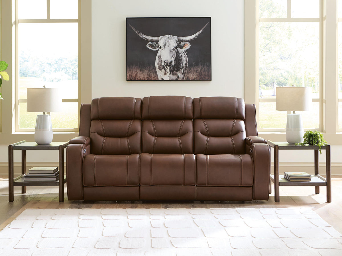 Knightington PWR REC Sofa w/Audio Seating Leather