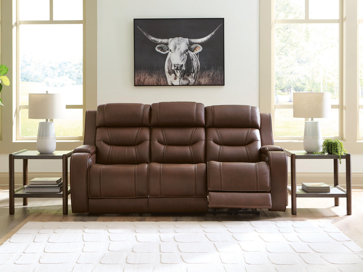Knightington PWR REC Sofa w/Audio Seating Leather