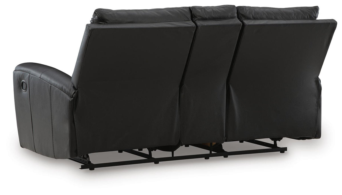 Glossmore DBL Rec Loveseat w/Console Leather