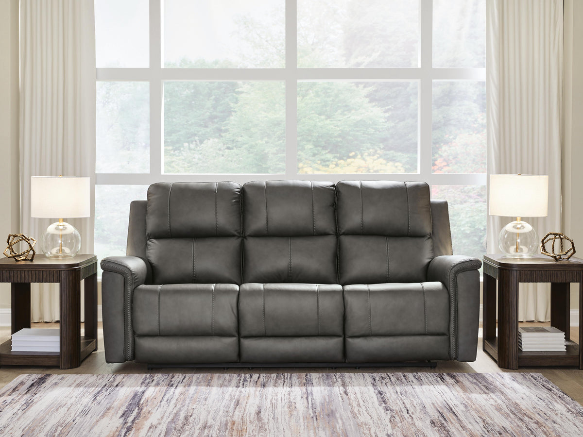 Bleckley PWR REC Sofa with ADJ Headrest Leather