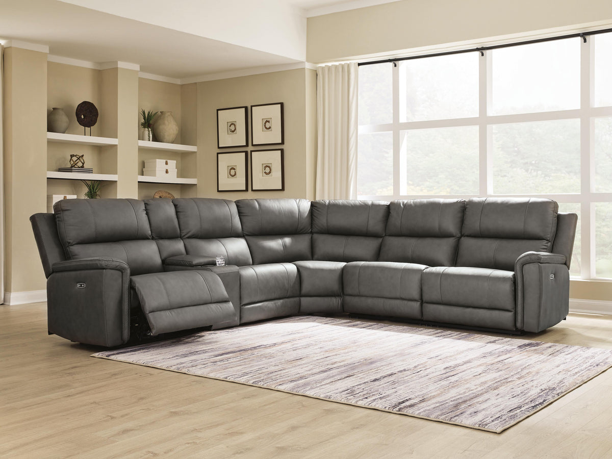 Bleckley 6-Piece Power Reclining Sectional Leather