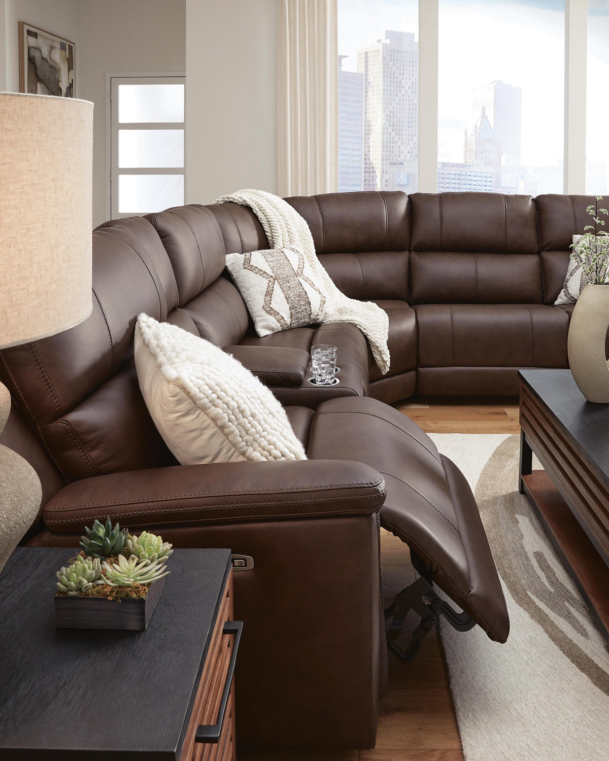 Bleckley 6-Piece Power Reclining Sectional Leather