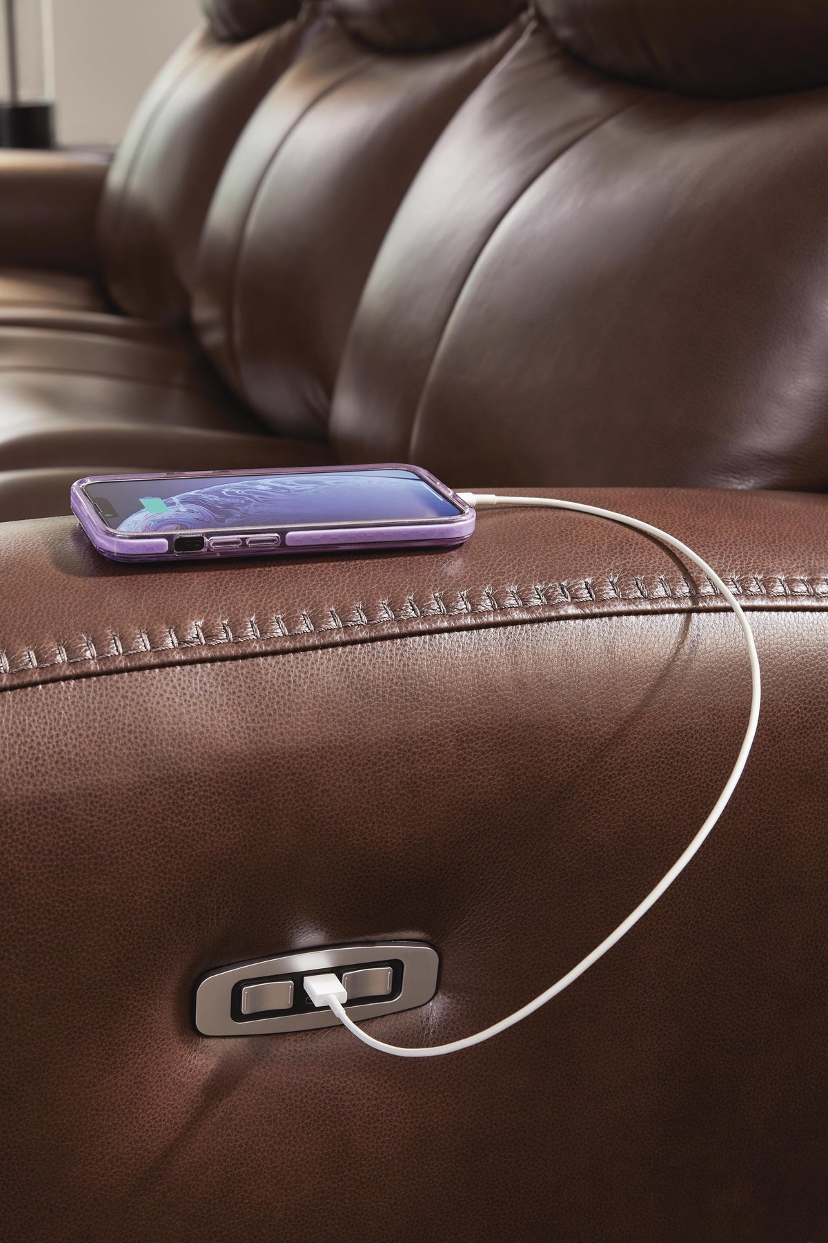 Bexhurst PWR REC Sofa with ADJ Headrest Leather