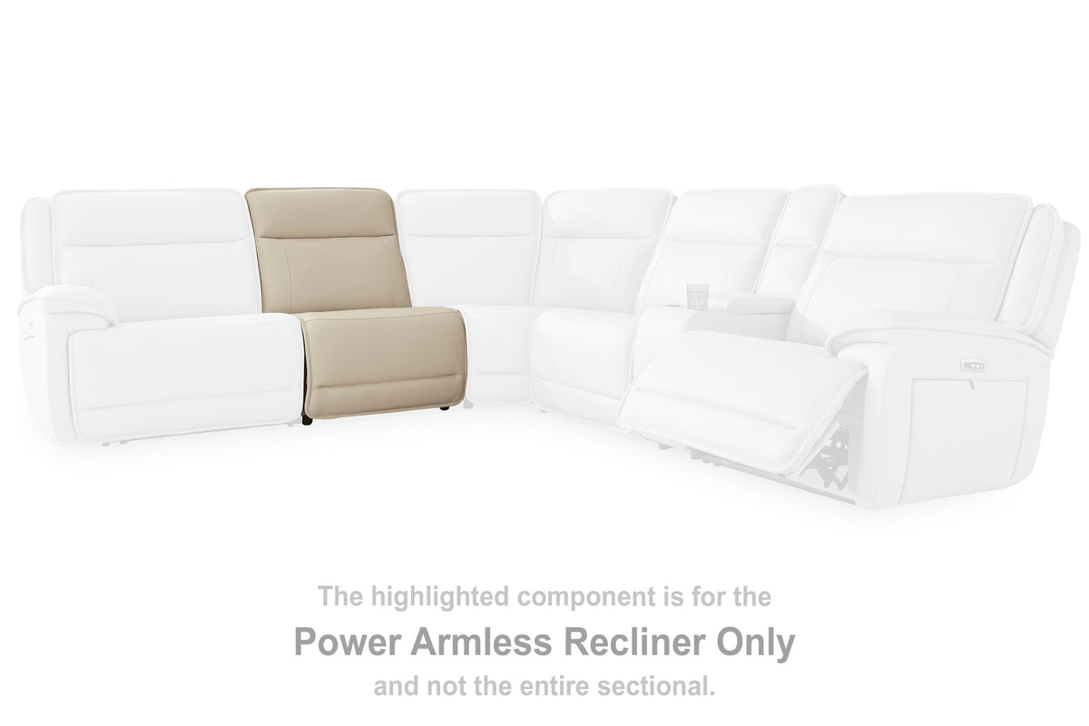 Double Deal PWR Armless REC w/ADJ Headrest Leather