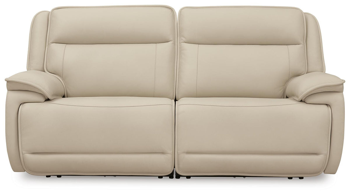 Double Deal 2-Piece Power Reclining Loveseat Sectional Leather