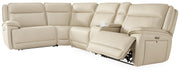 Double Deal 5-Piece Reclining Sectional with Console Leather
