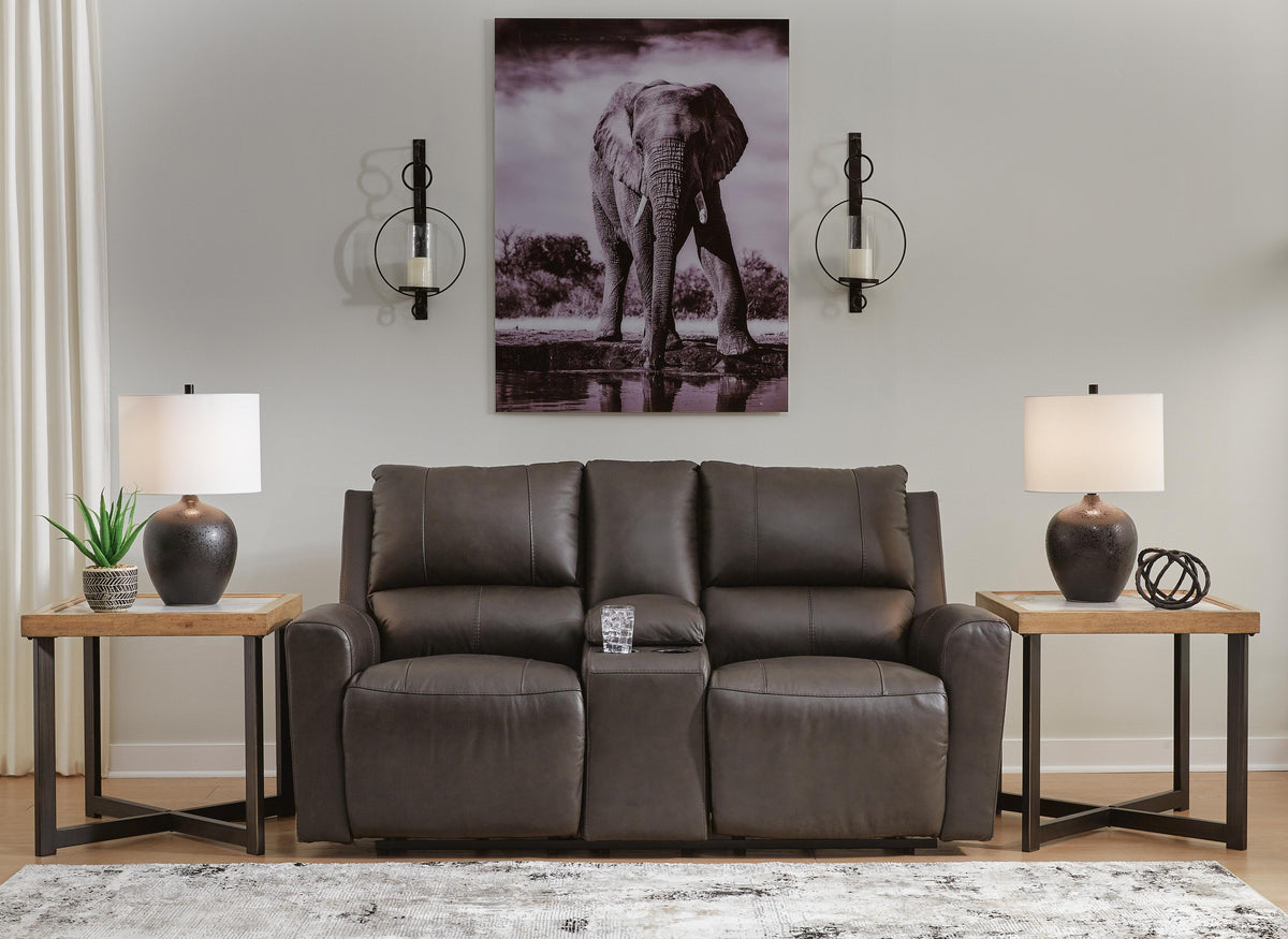 Boxmere DBL REC PWR Loveseat w/Console Leather