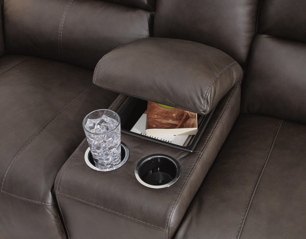 Boxmere DBL REC PWR Loveseat w/Console Leather