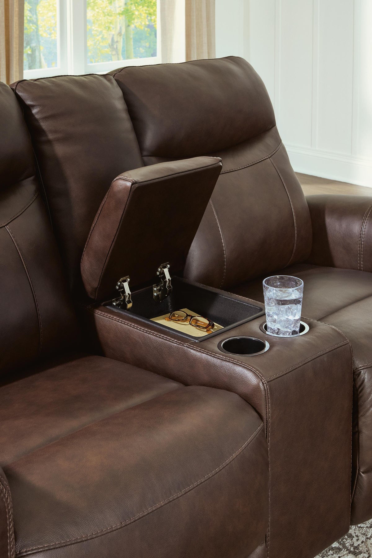 Gravier PWR REC Loveseat/CON/ADJ HDRST Leather