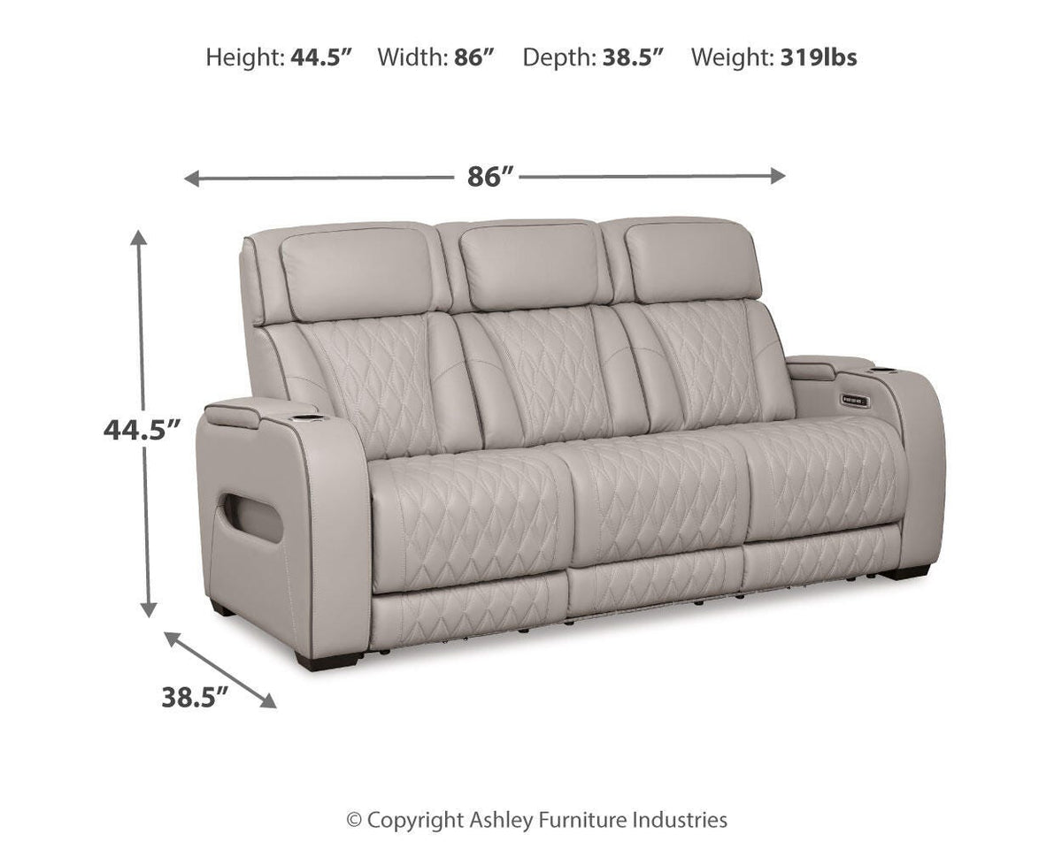 Boyington PWR REC Sofa with ADJ Headrest Leather