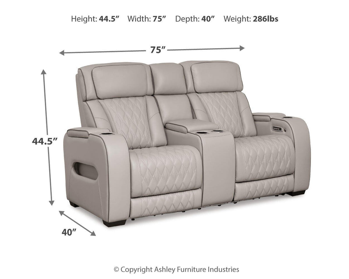 Boyington PWR REC Loveseat/CON/ADJ HDRST Leather