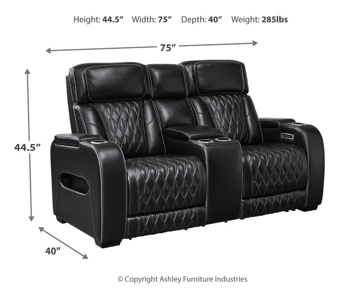 Boyington PWR REC Loveseat/CON/ADJ HDRST Leather