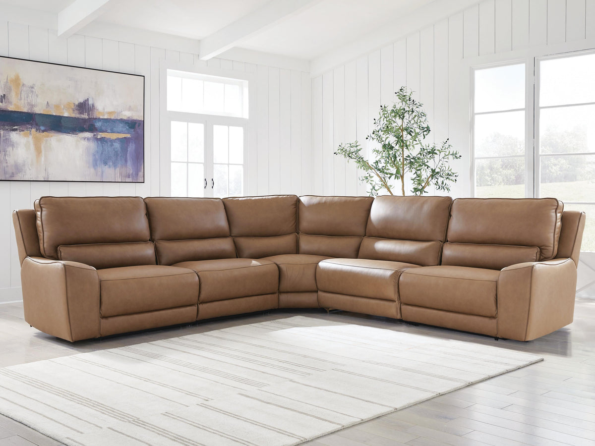 DeepWakes 5-Piece Power Reclining Sectional Leather