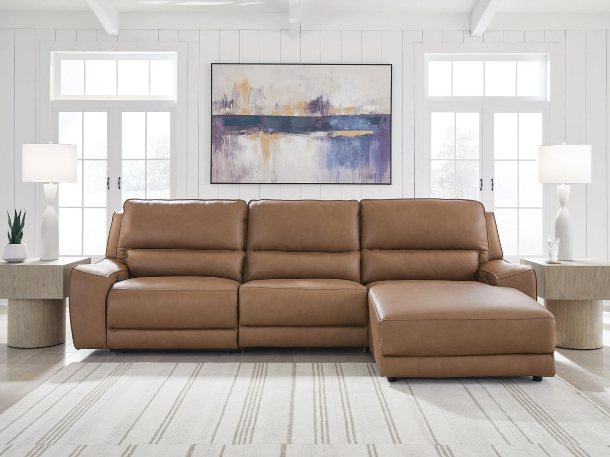 DeepWakes 3-Piece Reclining Sofa Chaise Leather