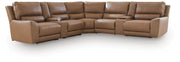 DeepWakes 7-Piece Reclining Sectional with Storage Consoles Leather