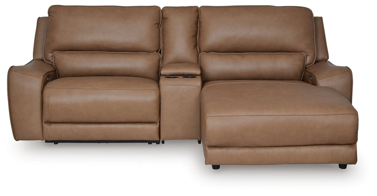 DeepWakes 3-Piece Power Reclining Sectional with Chaise Leather