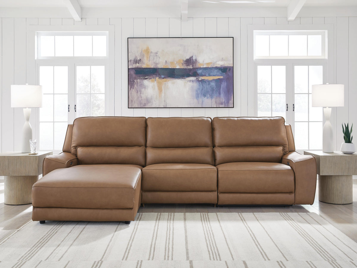 DeepWakes 3-Piece Reclining Sofa Chaise Leather