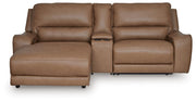 DeepWakes 3-Piece Power Reclining Sectional with Chaise Leather