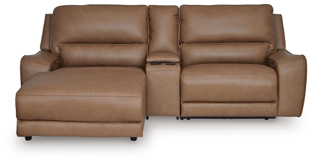 DeepWakes 3-Piece Power Reclining Sectional with Chaise Leather