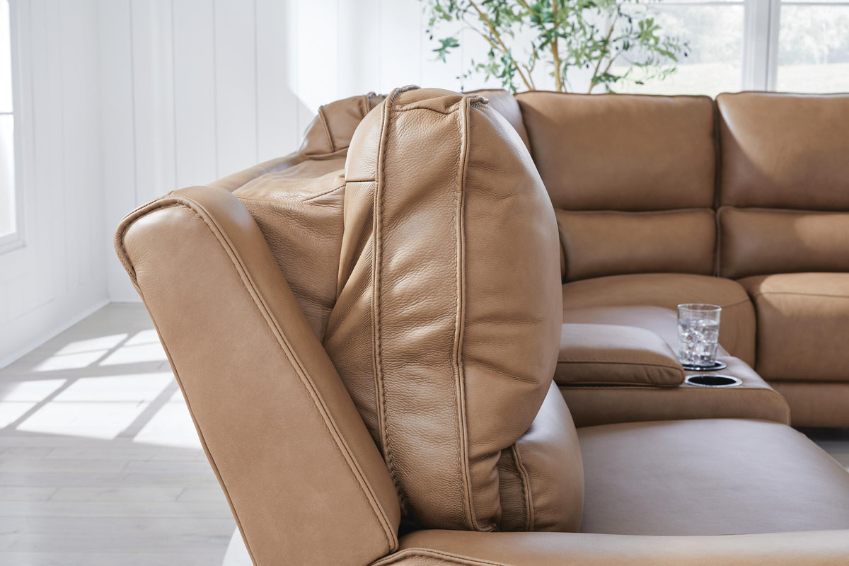 DeepWakes 6-Piece Power Reclining Sectional Leather