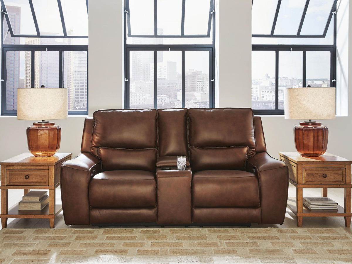 DeepWakes PWR REC Loveseat/CON/ADJ HDRST Leather