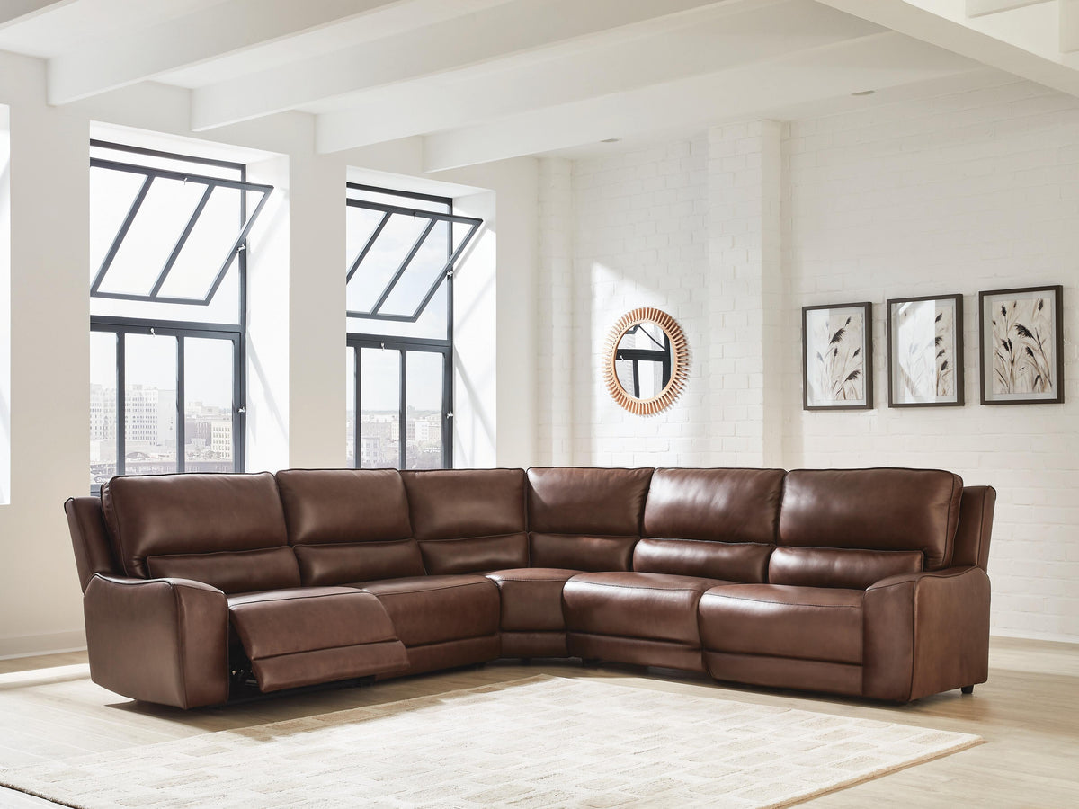 DeepWakes 5-Piece Power Reclining Sectional Leather