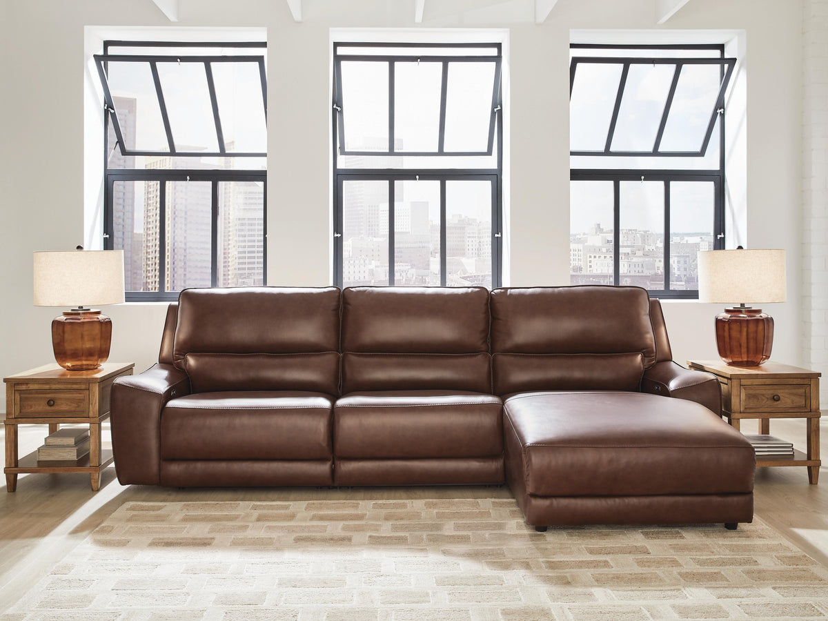 DeepWakes 3-Piece Reclining Sofa Chaise Leather