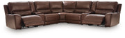 DeepWakes 7-Piece Reclining Sectional with Storage Consoles Leather