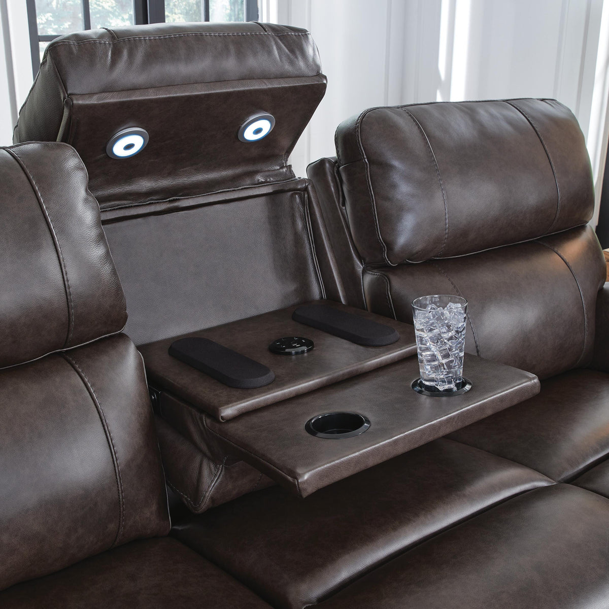 Crossplex PWR REC Sofa with ADJ Headrest Leather