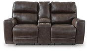 Crossplex PWR REC Loveseat/CON/ADJ HDRST Leather